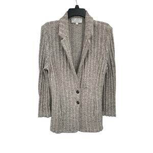 Vintage St John Collection Marie Gray Jacket Cardigan Sweater Gray Black Size 8